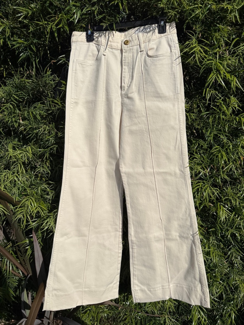 NWT: rag & bone Ecru Cream Wide-Leg Jeans with Pintuck Detail